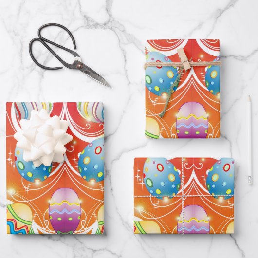 Happy Easter Eggs Festive Pattern Geschenkpapier Set (Vorderseite)