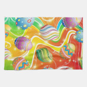 Happy Easter Eggs Festive Pattern Geschirrtuch (Horizontal)