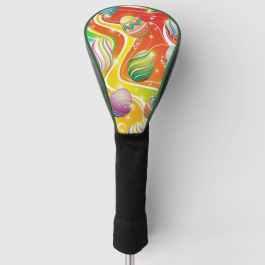 Happy Easter Eggs Festive Pattern Golf Headcover (Vorderseite)