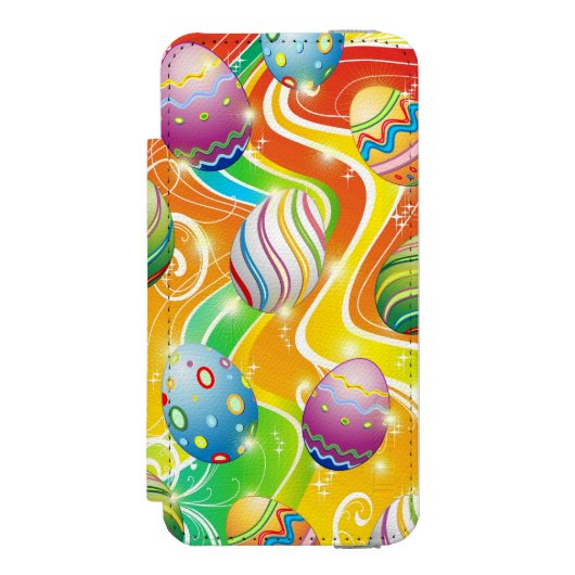 Happy Easter Eggs Festive Pattern Incipio iPhone Geldbeutel-Hülle (Folio Vorderseite)