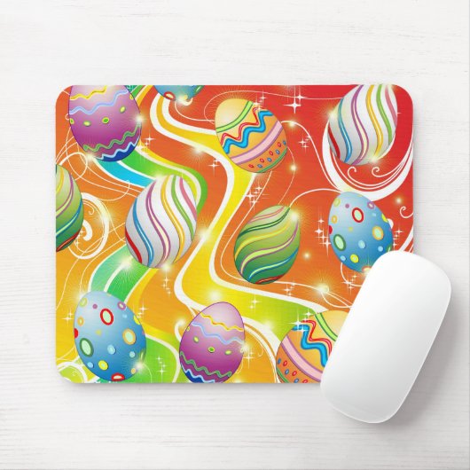 Happy Easter Eggs Festive Pattern Mousepad (Mit Mouse)