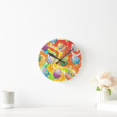 Happy Easter Eggs Festive Pattern Runde Wanduhr (Zuhause)