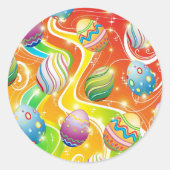 Happy Easter Eggs Festive Pattern Runder Aufkleber (Vorderseite)