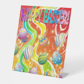 Happy Easter Eggs Festive Pattern Sockelschild (Vorderseite)