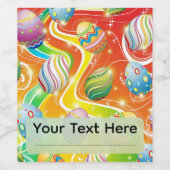 Happy Easter Eggs Festive Pattern Weinetikett (Einzelnes Label)