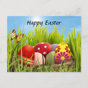 Happy Easter Eggs Holiday Postcard Feiertagspostkarte