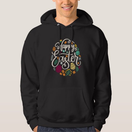 Happy Easter Eggs Hunting Cute Bunny Ear Rabbit E Hoodie (Vorderseite)