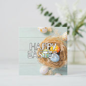 Happy Easter Eggs & Niedlich Blasket Karte (Stehend Vorderseite)