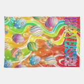 Happy Easter Eggs Ornamental Design Handtuch (Horizontal)