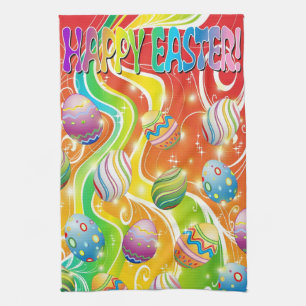 Happy Easter Eggs Ornamental Design Handtuch