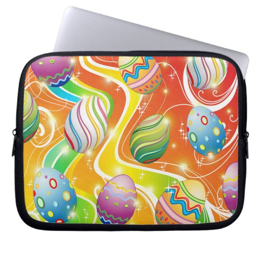 Happy Easter Eggs Ornamental Design Laptopschutzhülle (Vorderseite)