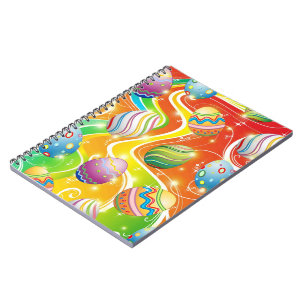 Happy Easter Eggs Ornamental Design Notizblock