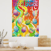 Happy Easter Eggs Ornamental Design Poster (Küche)