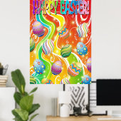 Happy Easter Eggs Ornamental Design Poster (Heimbüro)