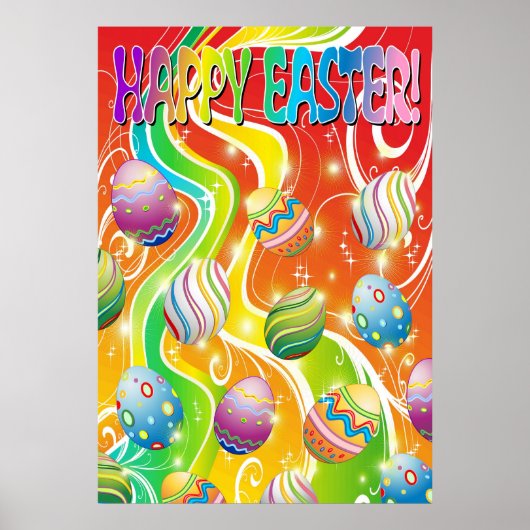 Happy Easter Eggs Ornamental Design Poster (Vorne)