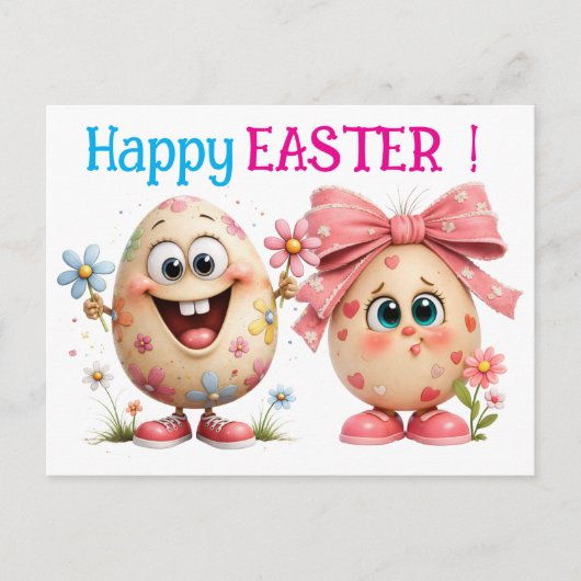 Happy Easter Eggs Postkarte (Vorderseite)
