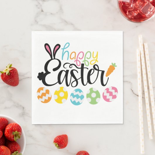 Happy Easter Eggs Serviette (Beispiel)