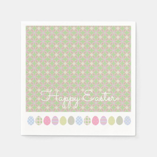 HAPPY EASTER Eggs Spring Pattern Colors Sweet Serviette (Vorderseite)