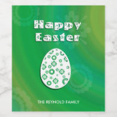 Happy Easter Ei Retro Papier schneiden Kunst Weinetikett (Einzelnes Label)