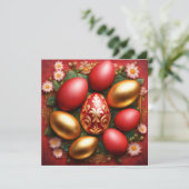 Happy Easter Eier Feiertagskarte (Stehend Vorderseite)
