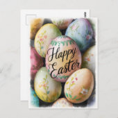 Happy Easter Eier Postkarte (Vorne/Hinten)
