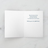 Happy Easter Elegant White Lilies Blue Background Karte (Innenseite)