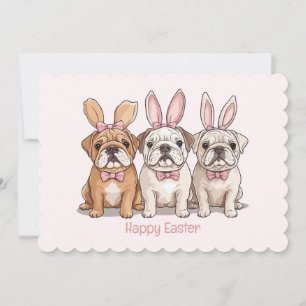 Happy Easter English Bulldogs Feiertagskarte