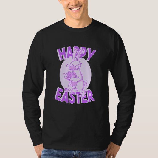 Happy Easter Face Mask Bunny Pastel Lila T-Shirt (Vorderseite)