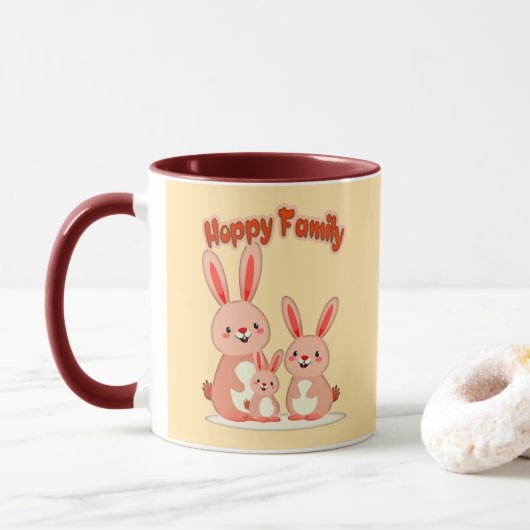 Happy Easter Family – Cute Bunny - caneca Tasse (Mit Donut)