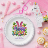 Happy Easter Family Gathering Colorful Pappteller (Party)