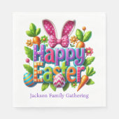 Happy Easter Family Gathering Colorful Serviette (Vorderseite)