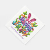 Happy Easter Family Gathering Colorful Serviette (Ecke)