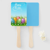"HAPPY EASTER" - FARBHAFTE OSTEREIER FÄCHER (Vorne und Hinten)
