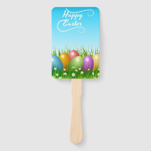 "HAPPY EASTER" - FARBHAFTE OSTEREIER FÄCHER (Vorderseite)