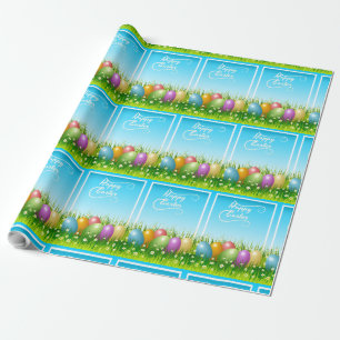 "HAPPY EASTER" - FARBHAFTE OSTEREIER GESCHENKPAPIER