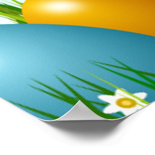 "HAPPY EASTER" - FARBHAFTE OSTEREIER POSTER (Ecke)