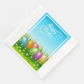 "HAPPY EASTER" - FARBHAFTE OSTEREIER SERVIETTE (Ecke)