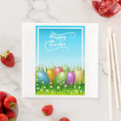 "HAPPY EASTER" - FARBHAFTE OSTEREIER SERVIETTE (Beispiel)