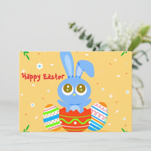 Happy Easter! Feiertagskarte (Stehend Vorderseite)