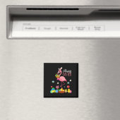 Happy Easter Flamingo mit Ostereier Bysket Hunti Magnet (In Situ (Geschirrspüler))