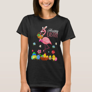 Happy Easter Flamingo mit Ostereier Bysket Hunti T-Shirt