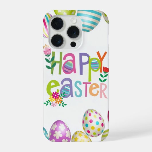 Happy Easter Floral Egg Pattern Phone Case iPhone Hülle (Rückseite)