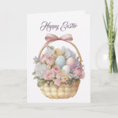 Happy Easter Floral Greeting  Karte (Vorderseite)
