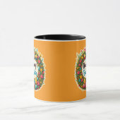 Happy Easter – Floral Spring Wreath caneca Tasse (Zentrum)