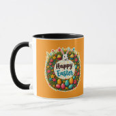Happy Easter – Floral Spring Wreath caneca Tasse (Links)
