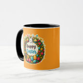 Happy Easter – Floral Spring Wreath caneca Tasse (Vorderseite Links)