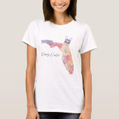 Happy Easter Florida State Pastel Eggs and Bunny T-Shirt (Vorderseite)