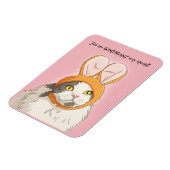Happy Easter For Anyone Cute Cat in Bunny Ears Magnet (Linke Seite)