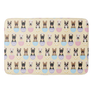 Happy Easter French Bulldog Pattern Badematte