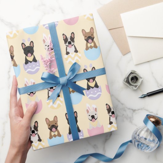 Happy Easter French Bulldog Pattern Geschenkpapier (Schenken)